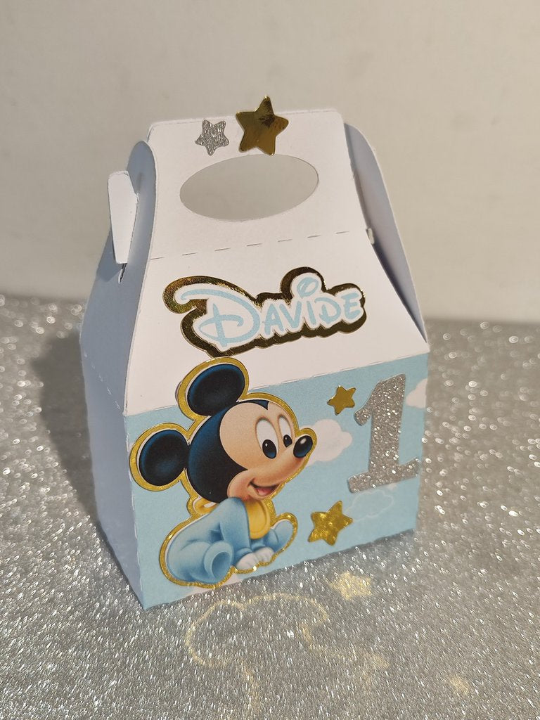 Scatolina decorazione festa compleanno topolino scatolina mickey mouse confetti caramelle