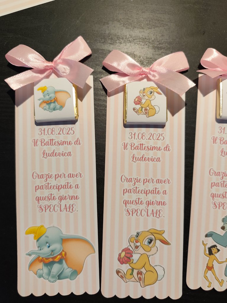 Segnaposto cioccolatino cioccolatini dumbo missbunny piccolo principe coniglietto battesimo nascita evento
