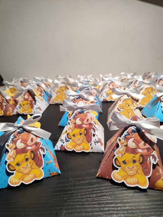 Decorazione festa compleanno nascita battesimo gadget box scatola segnaposto confetti simba re leone