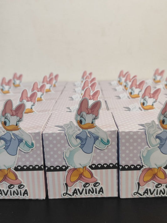 Scatolina decorazione festa compleanno paperina caramelle segnaposto gadget ricordo bimbi
