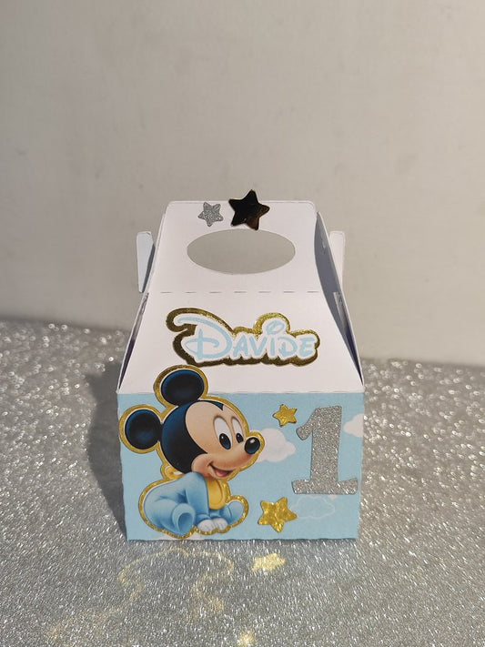 Scatolina decorazione festa compleanno topolino scatolina mickey mouse confetti caramelle