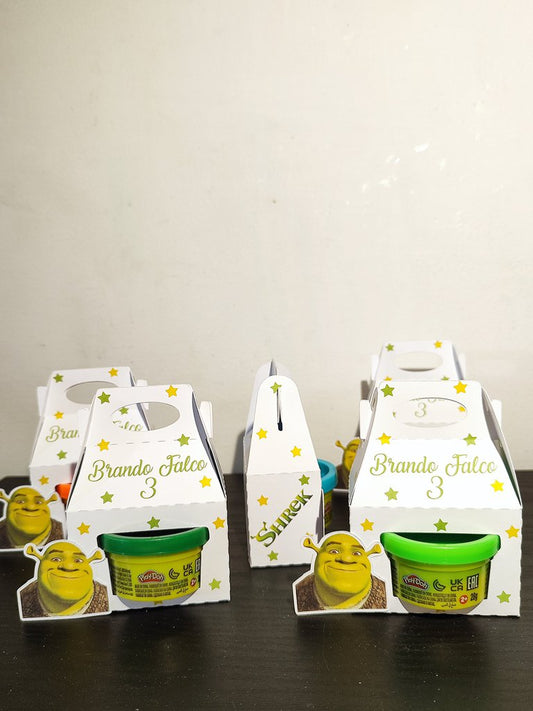 Scatolina decorazione festa di compleanno play doh dalmata carica 101 barbie shrek personalizzate scatoline box