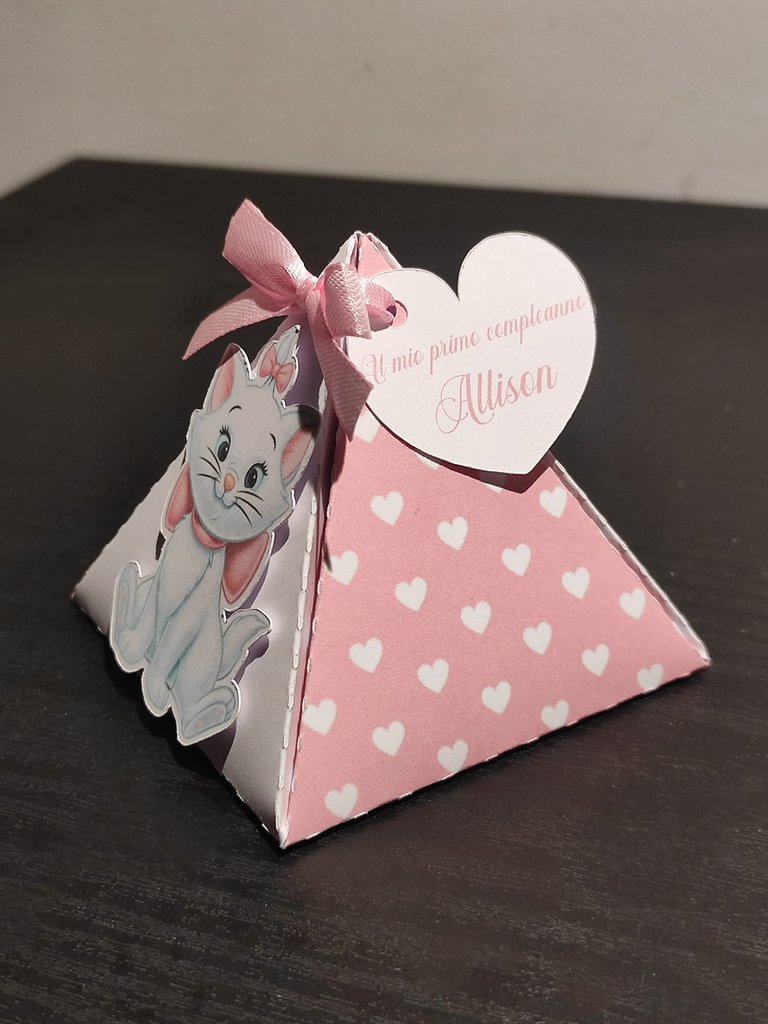 Scatolina scatoline scatola box segnaposto porta confetti minù aristogatti gattina