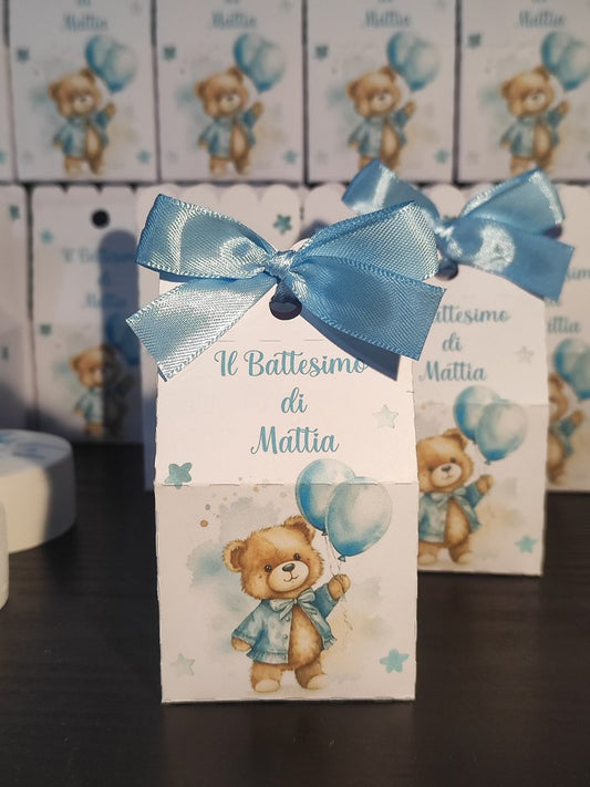 Scatolina decorazione orsetto festa compleanno nascita battesimo evento confetti caramelle decorazioni